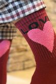 Sweet Heart Socks Burgundy